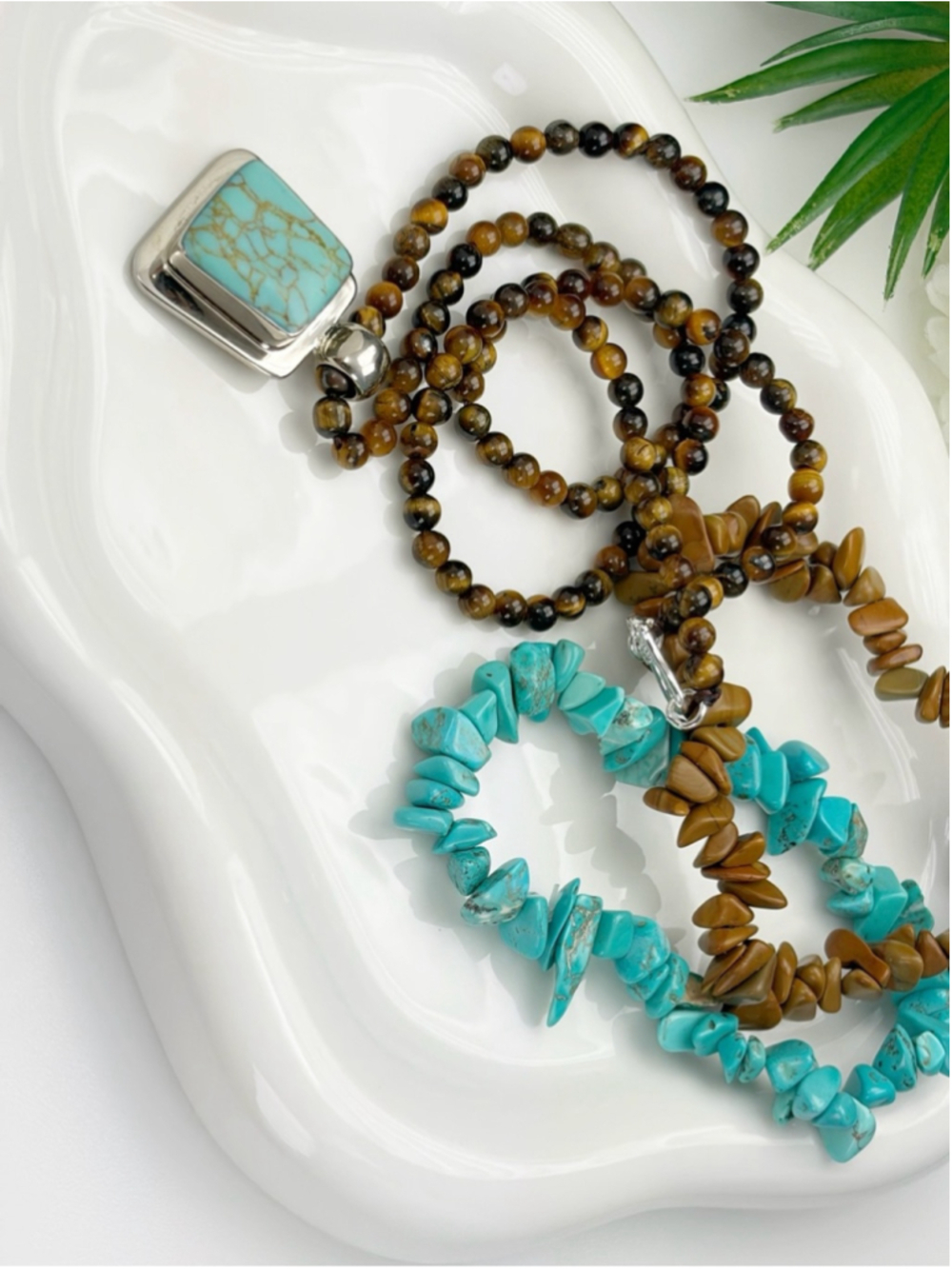 Vintage Sterling Silver 925 Turquoise Mexico Pendant Jewelry Set Lot - Picture 6 of 10